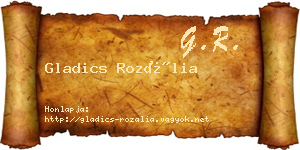 Gladics Rozália névjegykártya